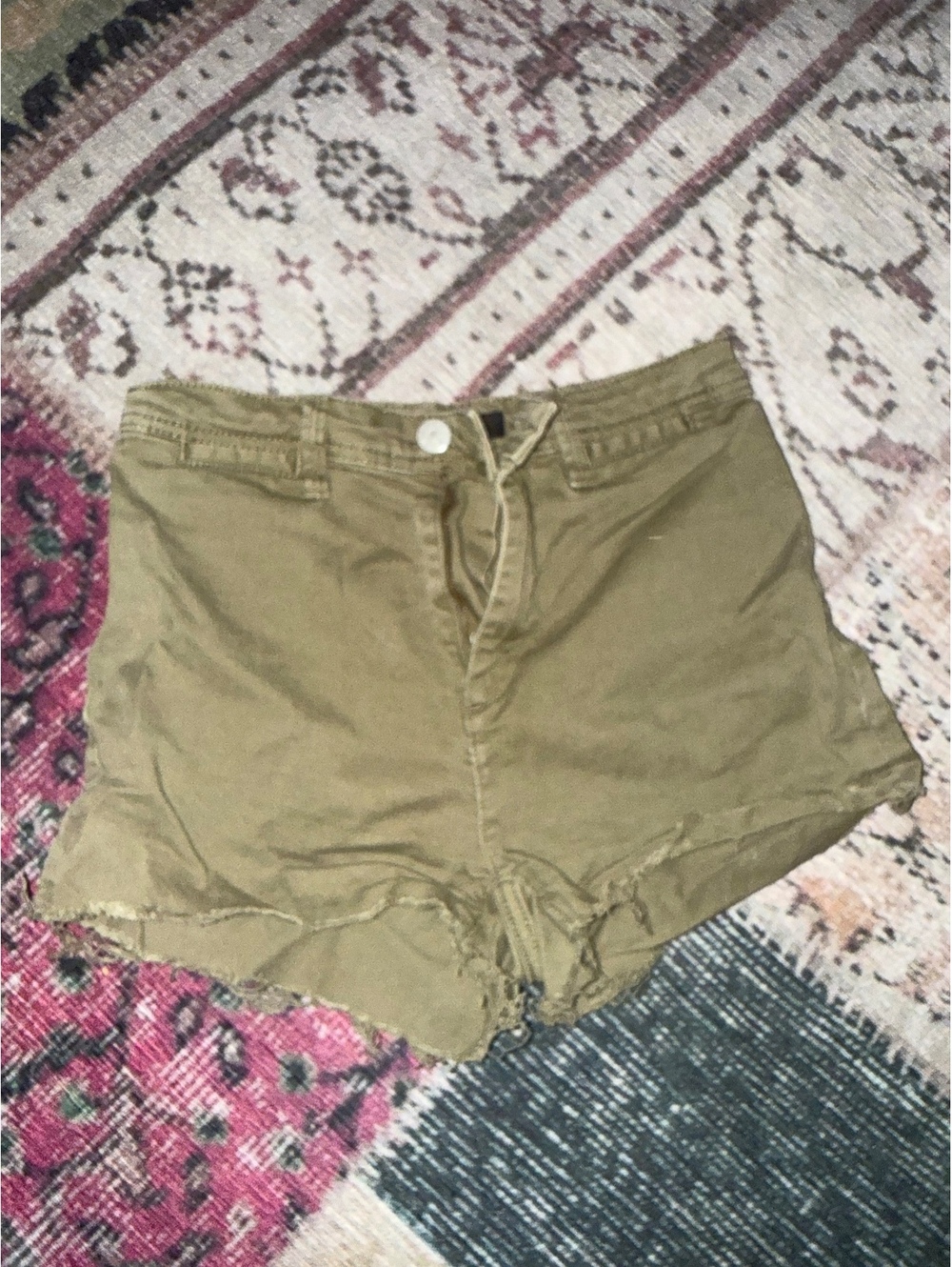 Olive green BDG short shorts fitted grunge emo goth xxs